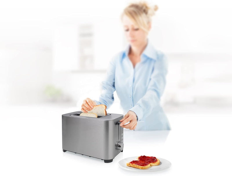 Princess 142400 Steel Toaster 2 - 7 einstellbare Stufen - 850 W 2 Toasts Kurzschlitz, 2 Toasts Kurzs