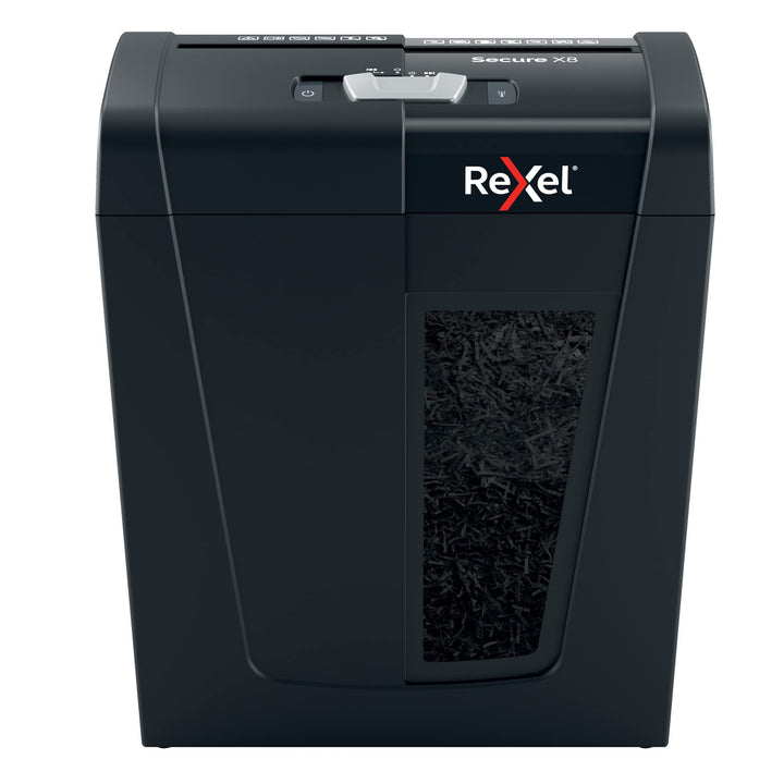 Rexel Aktenvernichter Secure X8, Partikelschnitt, 9-8 Blatt A4 (70-80 g/m²) Kapazität, Sicherheitsst