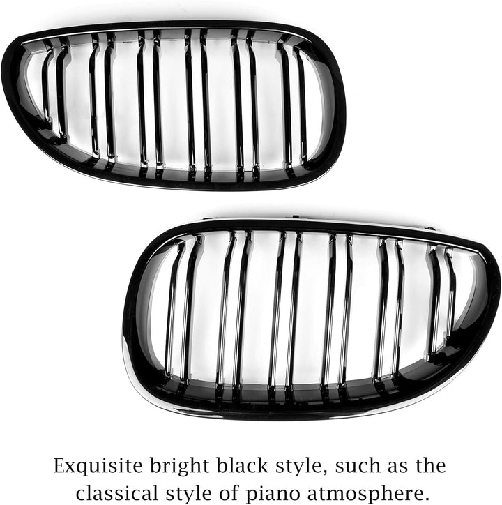 YIUBCZOQI E60 Nieren Schwarz,Kühlergrill passend für BMW 5er E60 E61 M5 2003–2009 E60 E61 Grill Nier