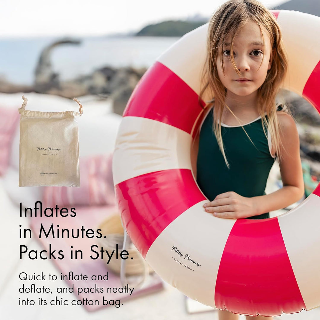 Petites Pommes Pool Inflatable Für Kinder – Robuster Schwimmreifen, Handbedrucktes Klassisches Strei