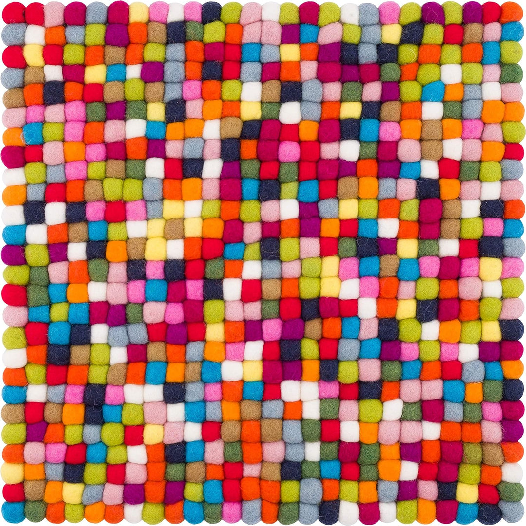 myfelt Filzkugel Sitzauflage Stuhlauflage - Lotte - 36x36 cm, bunt, Bunt