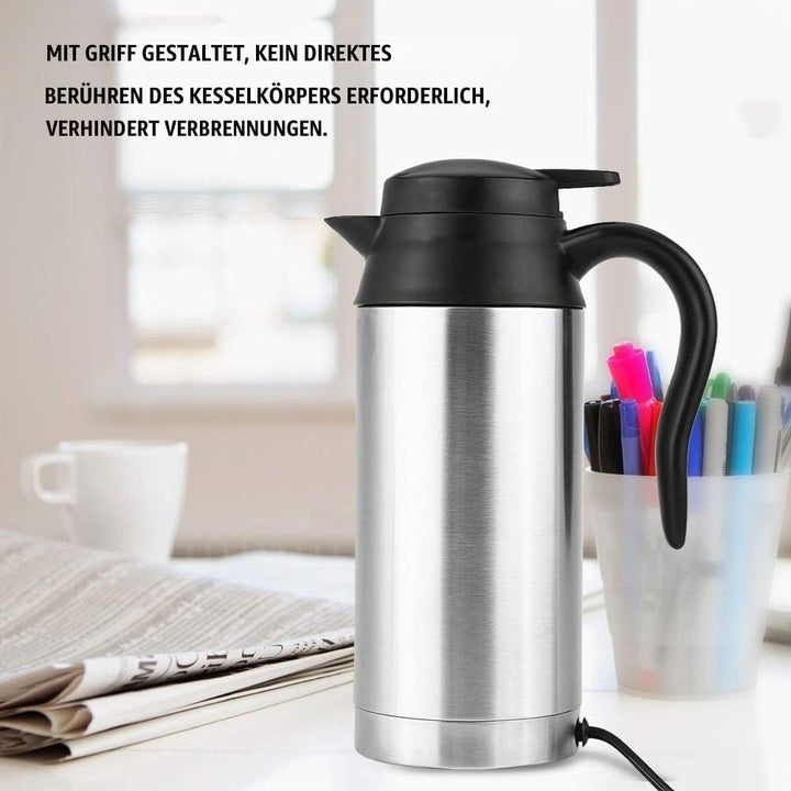Jadeshay Auto Wasserkocher Edelstahl 12V für Auto, 750ML Reisewasserkocher mit Zigarettenanzünder, C