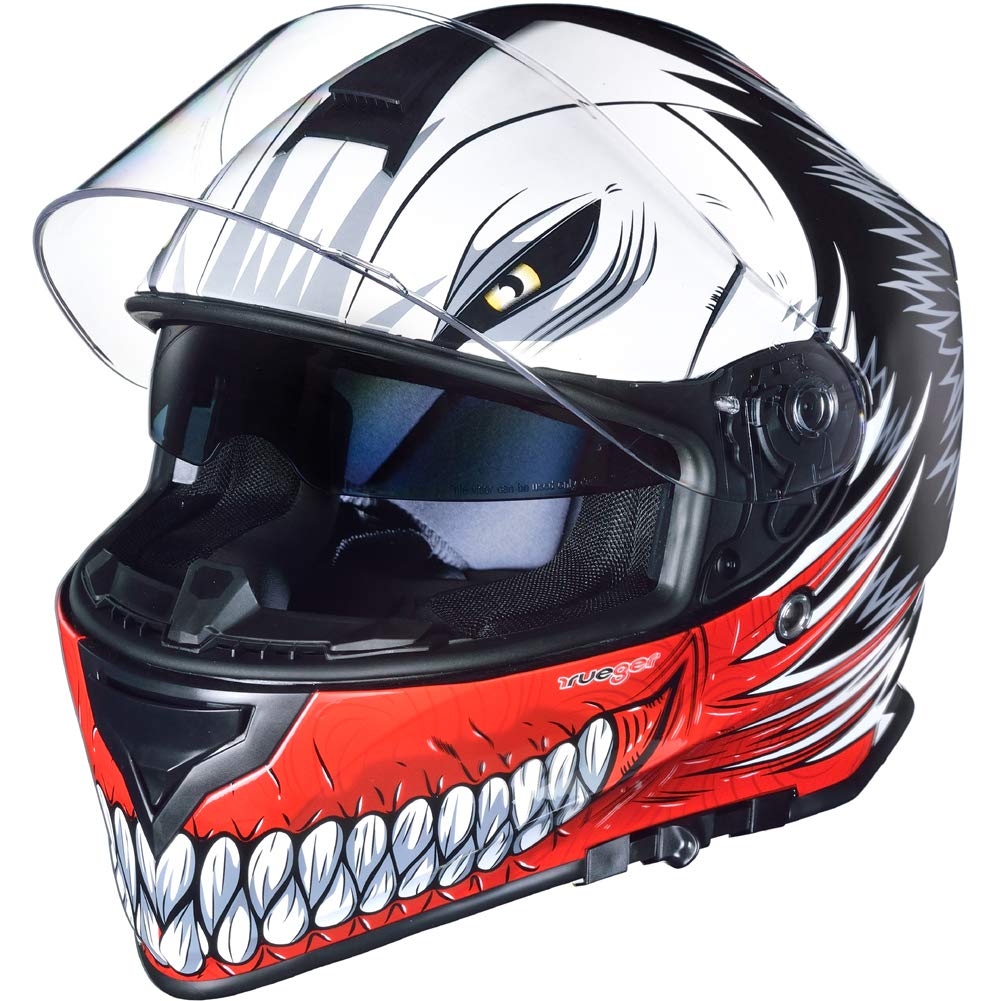 RT-824 Integralhelm Motorradhelm Kinderhelm Motorrad Integral Roller Helm rueger Red Hollow L (59-60