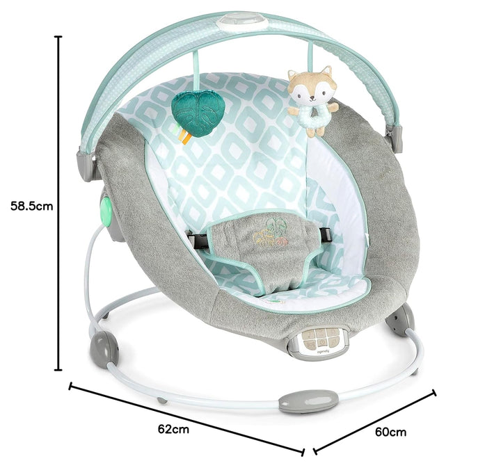 Ingenuity - InLighten Babywippe mit Lichtern, Kitt Bunny, Spielzeugleiste, Vibrationen, Geräuschen,