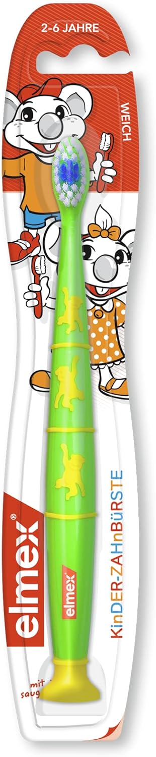Elmex Kinder Set mit Zahnpasta & 6 Zahnbürsten - besonderer Kariesschutz für Milchzähne, 2-6 Jahre 1