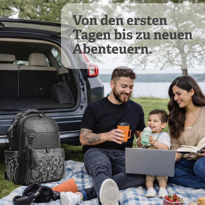 Itzy Ritzy Wickeltaschen-Rucksack – Boss Plus Baby-Rucksack mit grossem Fassungsvermögen und 19 Tasc