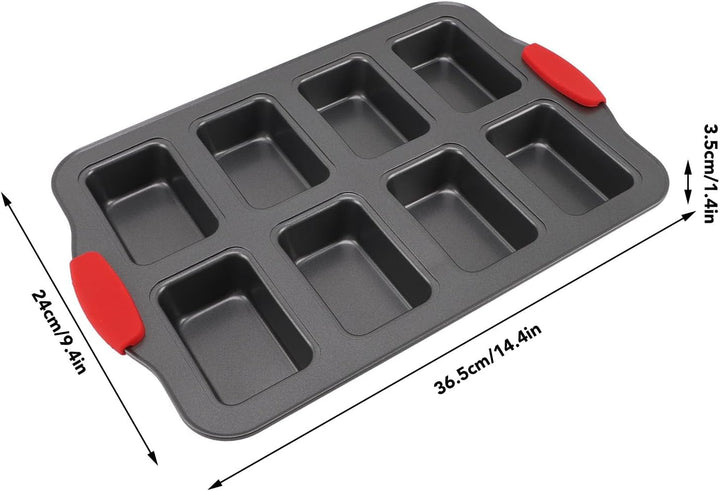 Agatige Mini-Kuchenform mit 8 Mulden, antihaftbeschichtete kleine Maisbrotform aus Kohlenstoffstahl,