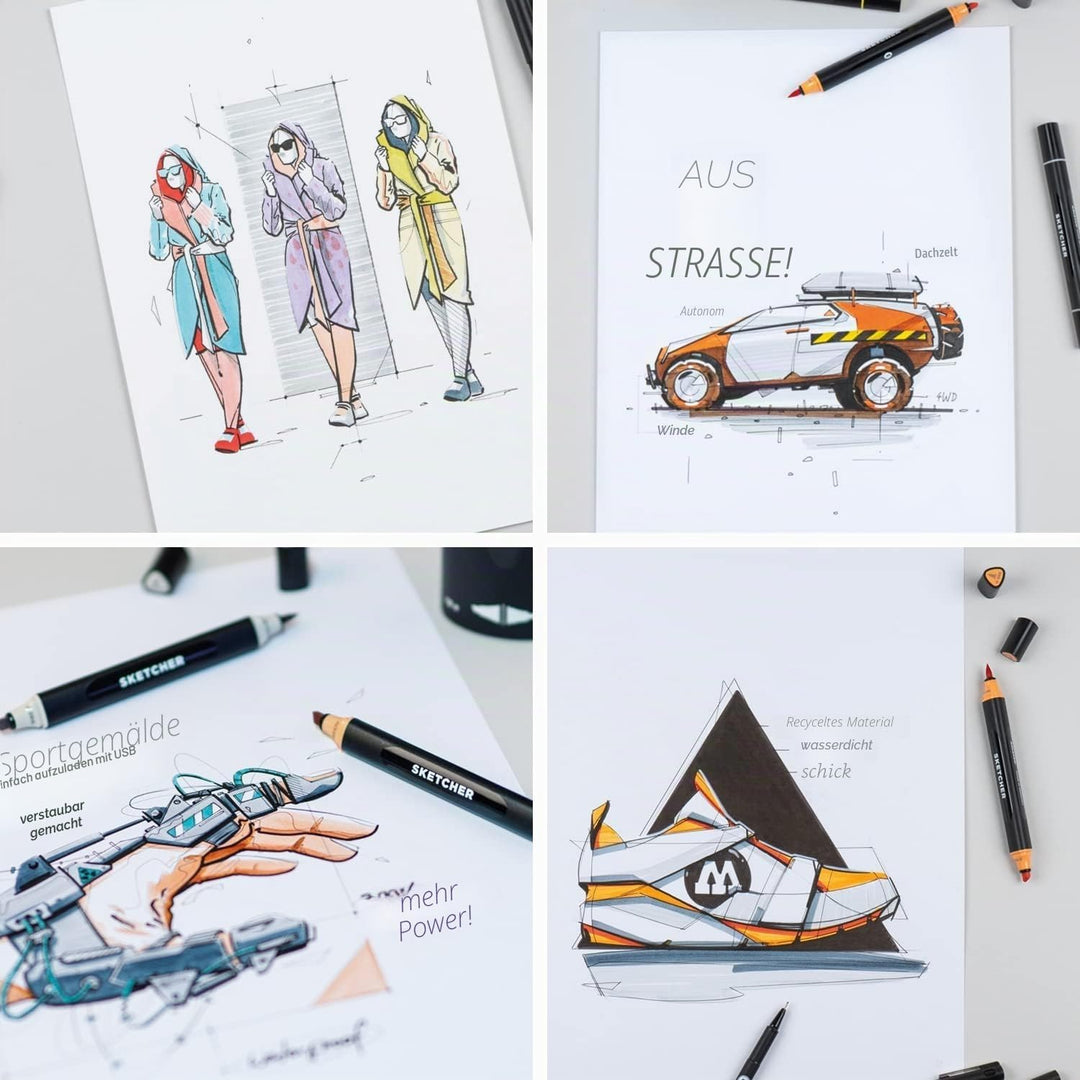 Molotow Sketcher Twinmarker Pastell Kit (Brush Tip &amp; 3mm Keilspitze, farbintensive Aqua Pro Tinte, s