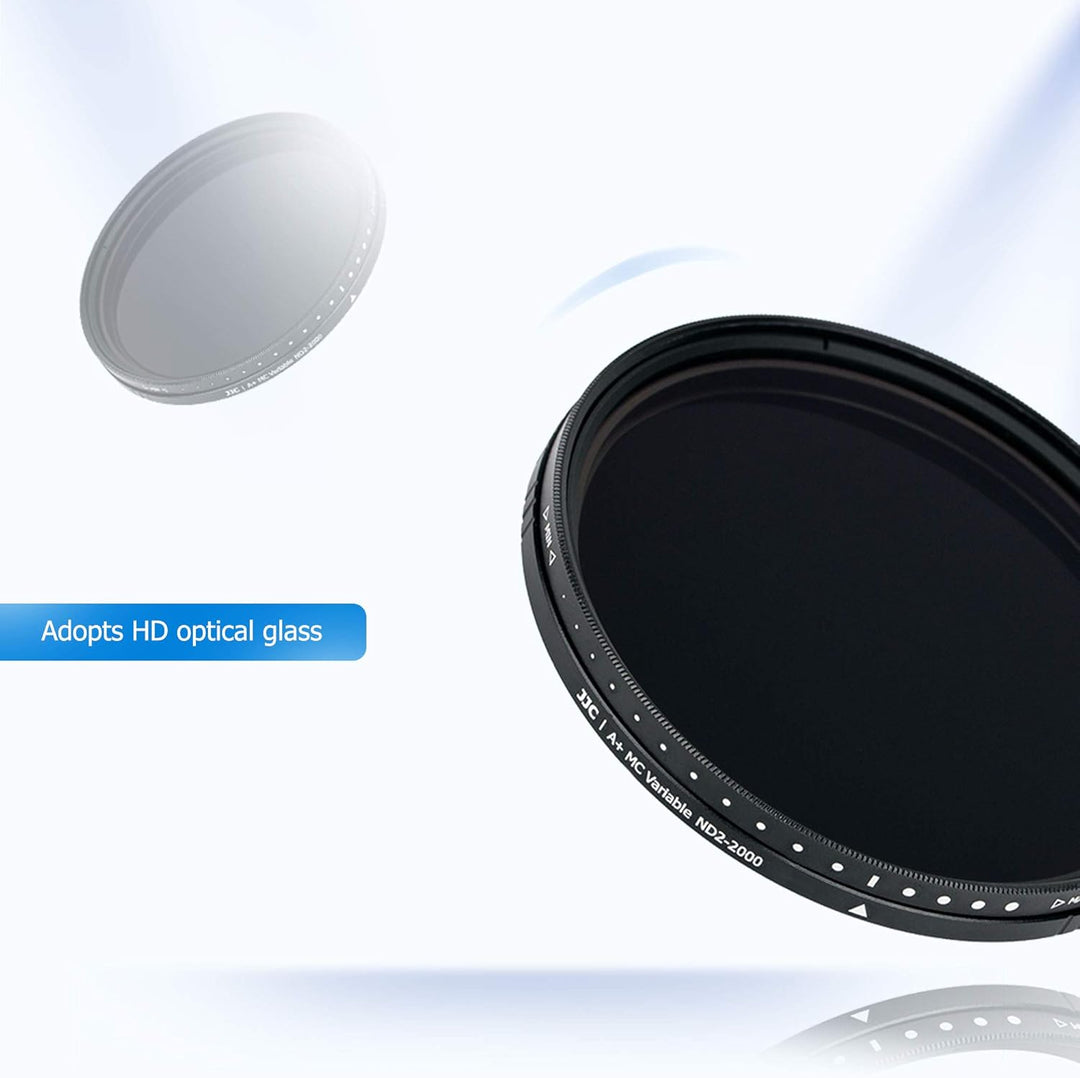 JJC 55 mm Variabler ND-Filter (ND2 - ND2000), Verstellbarer Graufilter, 18-lagige Beschichtung, HD-o