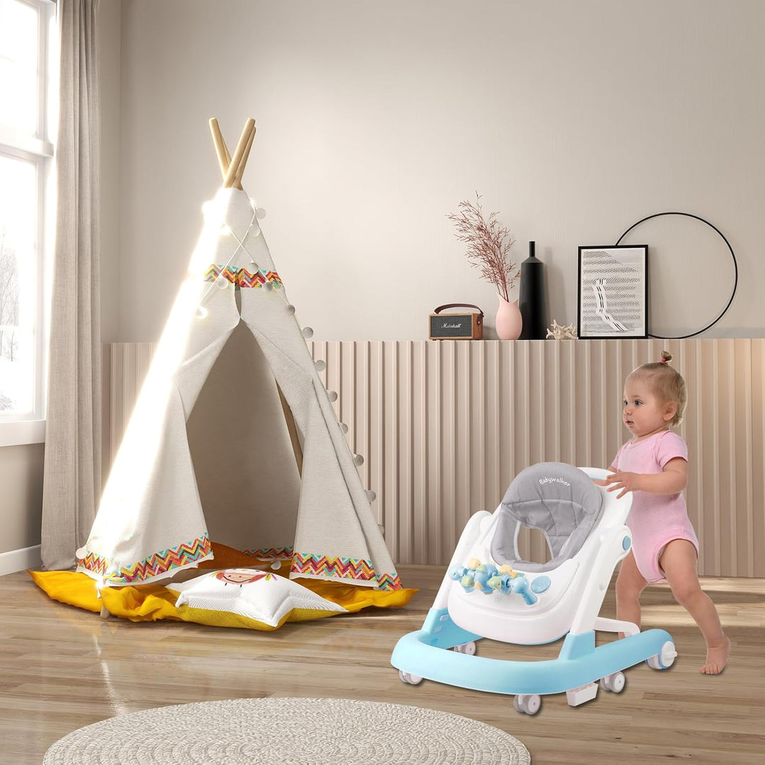 Lauflernhilfe für Babys, faltbar, elektronische Spielstation mit Lichtern und Melodien, höhenverstel