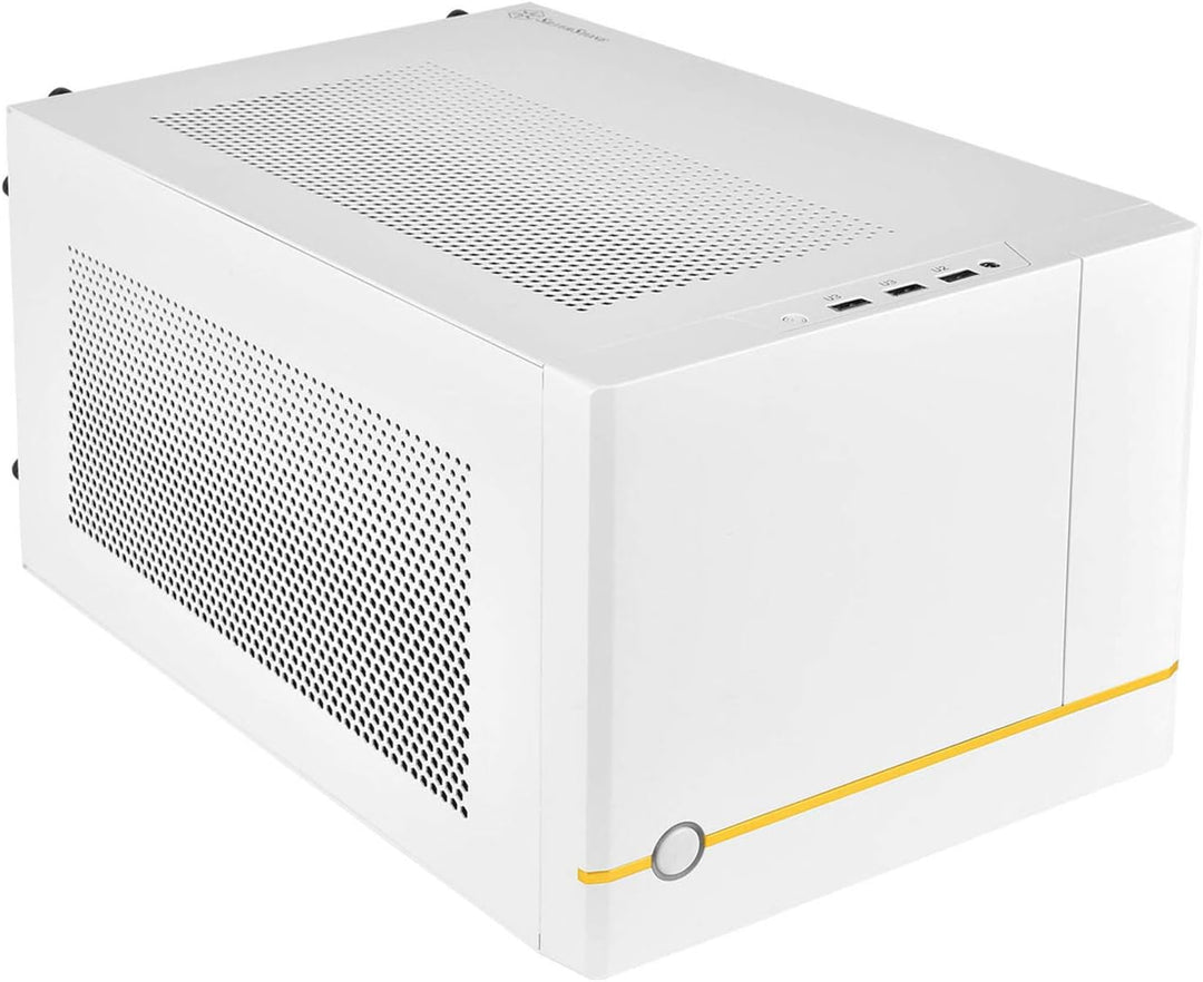 SilverStone Technology SUGO 14, Weiss, Mini-ITX-Würfelchassis, Unterstützt Grafikkarten in voller Lä