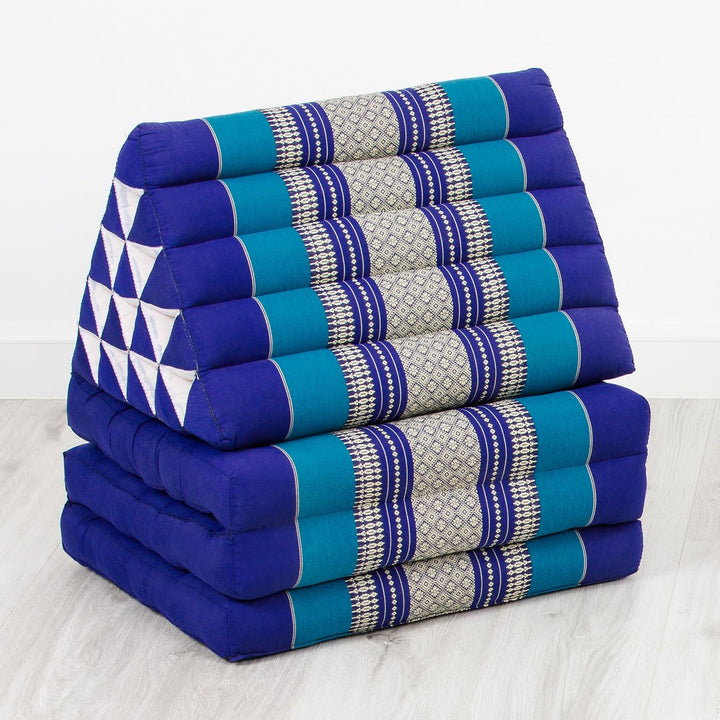 livasia Thaikissen 3 Auflagen extrahoch - 185x55x8cm - Dreieckskissen mit Klappmatratze, Kapok, Jumb