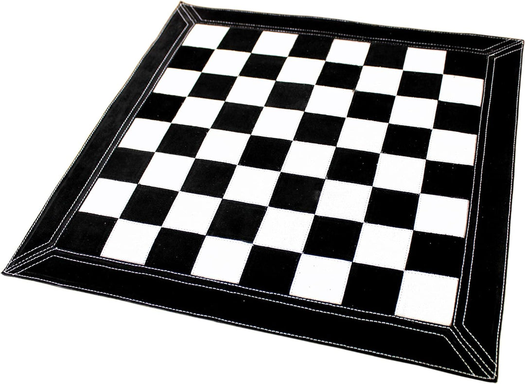 StonKraft Grosses Schachbrett aus echtem Leder, 48,3 x 48,3 cm, aufrollbares Turnierschach (schwarze