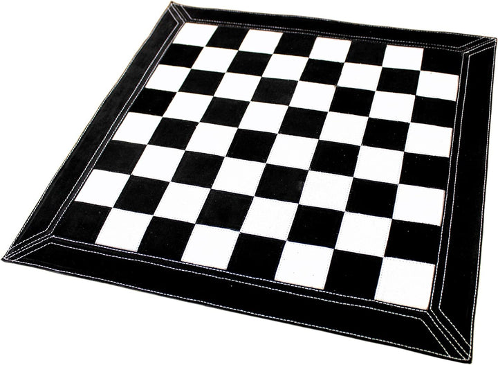 StonKraft Grosses Schachbrett aus echtem Leder, 48,3 x 48,3 cm, aufrollbares Turnierschach (schwarze