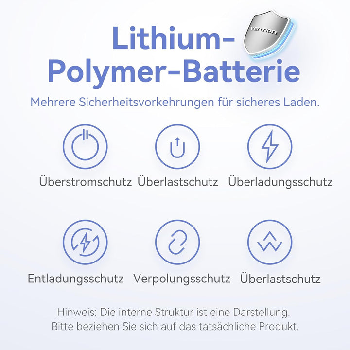 VENTION Mini Power bank 5000mAh mit USB C & Lightning Kabel PD 20W Farbige Powerbank Klein Schnellla