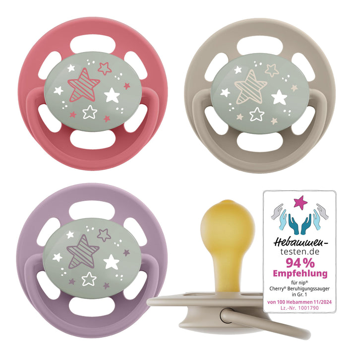 nip - Cherry Green Night | 0-6 Monate | 4er Pack | Kirschform | Stillfreundlicher, kiefergerechter B