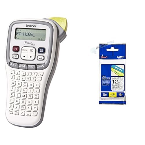 Brother PT-H105 Beschriftungsgerät (für 3,5 bis 12 mm breite TZE-Schriftbänder, bis zu 20 mm/Sek. Dr