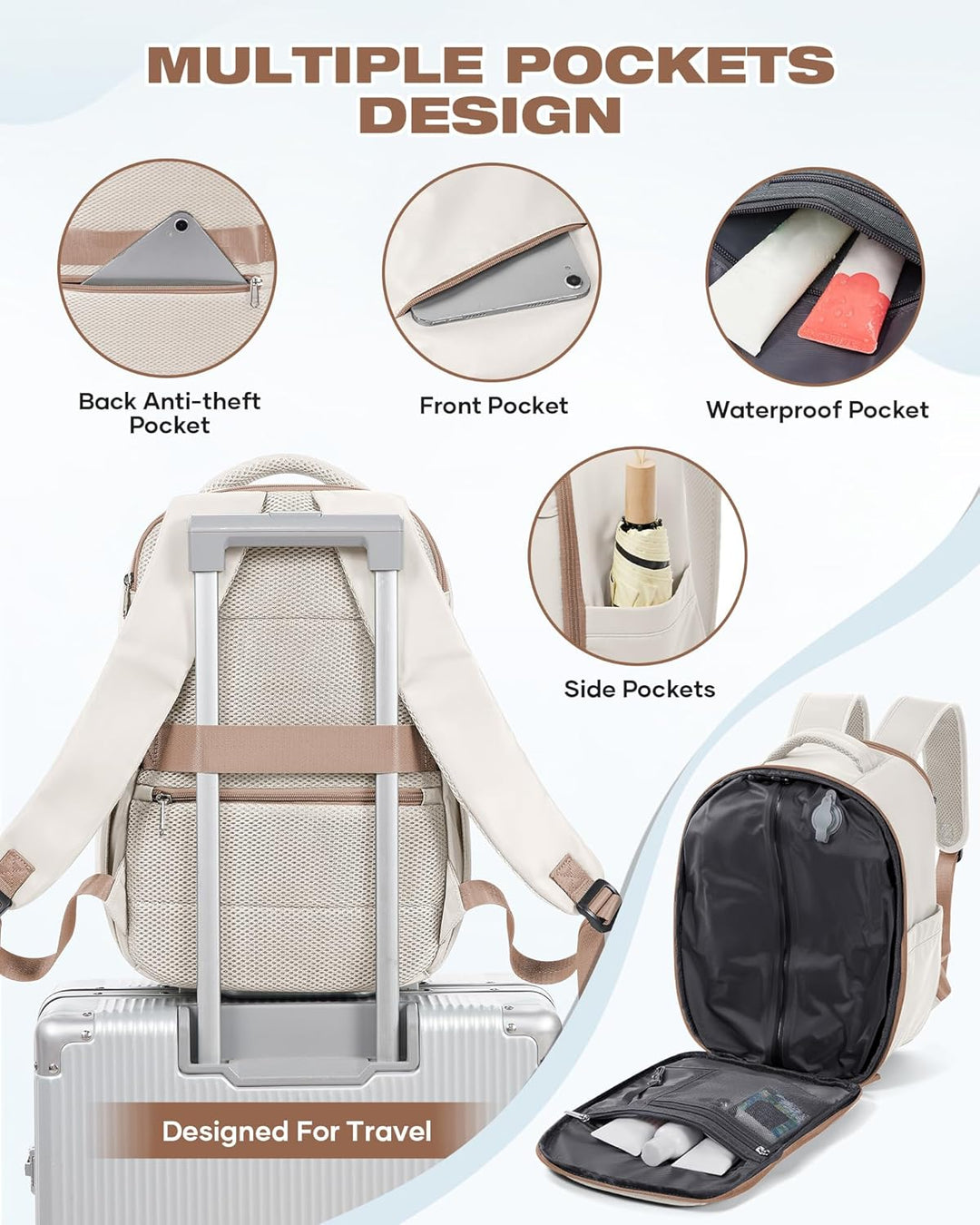 SZLX Grosser Reiserucksack Damen,Vakuum Rucksack mit Pumpe Ryanair Handgepäck 40x30x20 Herren, Wizza