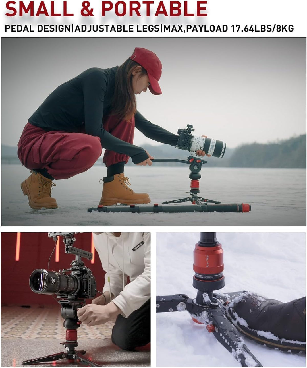 IFOOTAGE Mini Kamerastativ,Mini Stativ Kamera,Tischstativ für Fotografie,Handy Stativ mit Pedalsperr