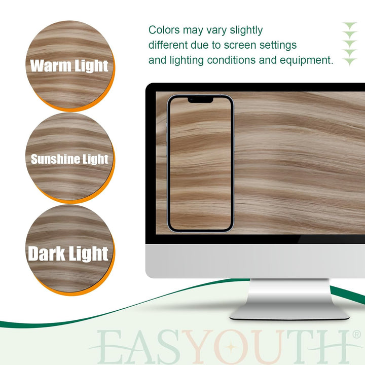Easyouth Zopf Haarverlangerung Echthaar Clip in Zopf Extensions Ponytail 18 Zoll 80g Farbe Aschbraun