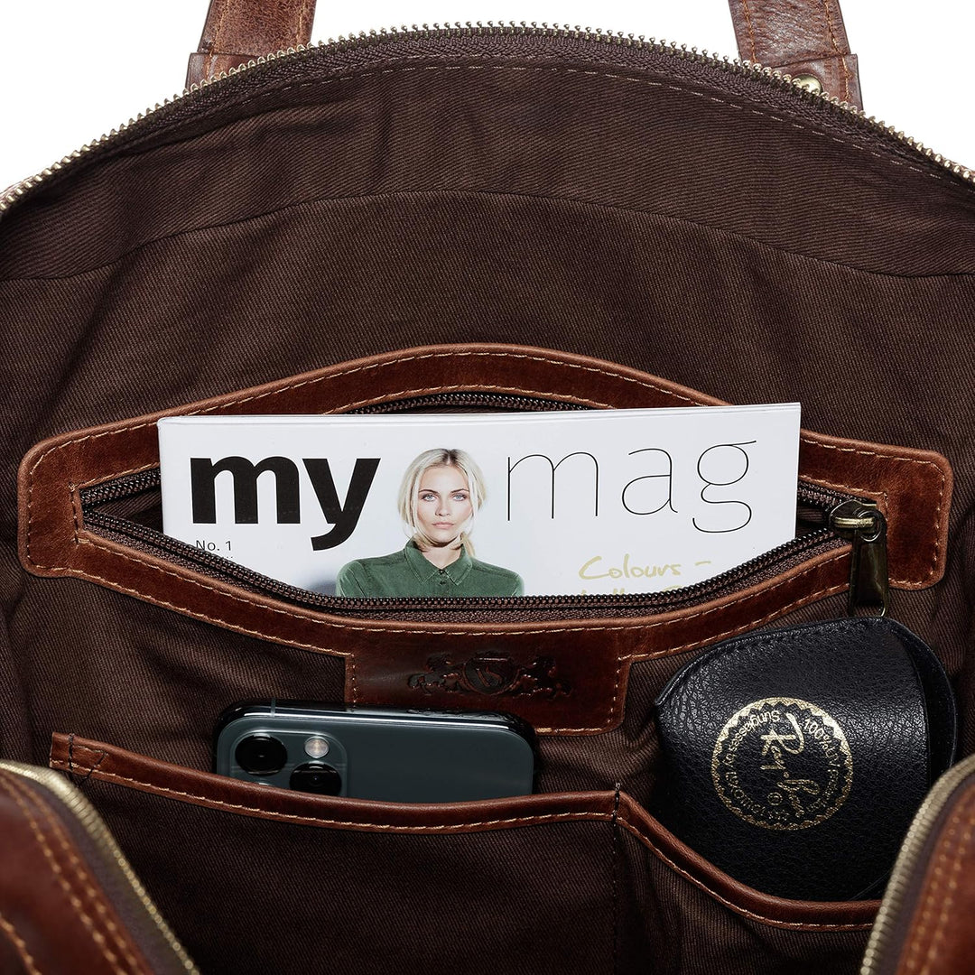 VS SID & VAIN Laptoptasche schmal echt Leder - 15.4 Zoll Laptop Business-Tasche Maguire - Umhängetas