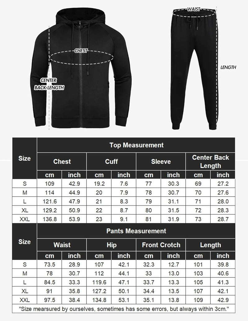 COOFANDY Trainingsanzug Herren Jogginganzug Tracksuit Sportanzug Jogginghose Streatwear Hoodie Herre