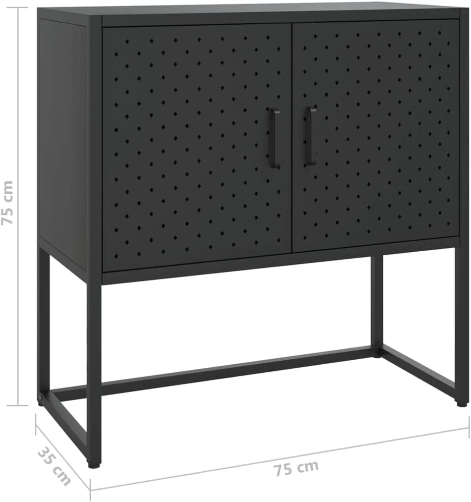 vidaXL Sideboard 2 Türen Kommode Anrichte Beistellschrank Schrank Mehrzweckschrank Standschrank Stah