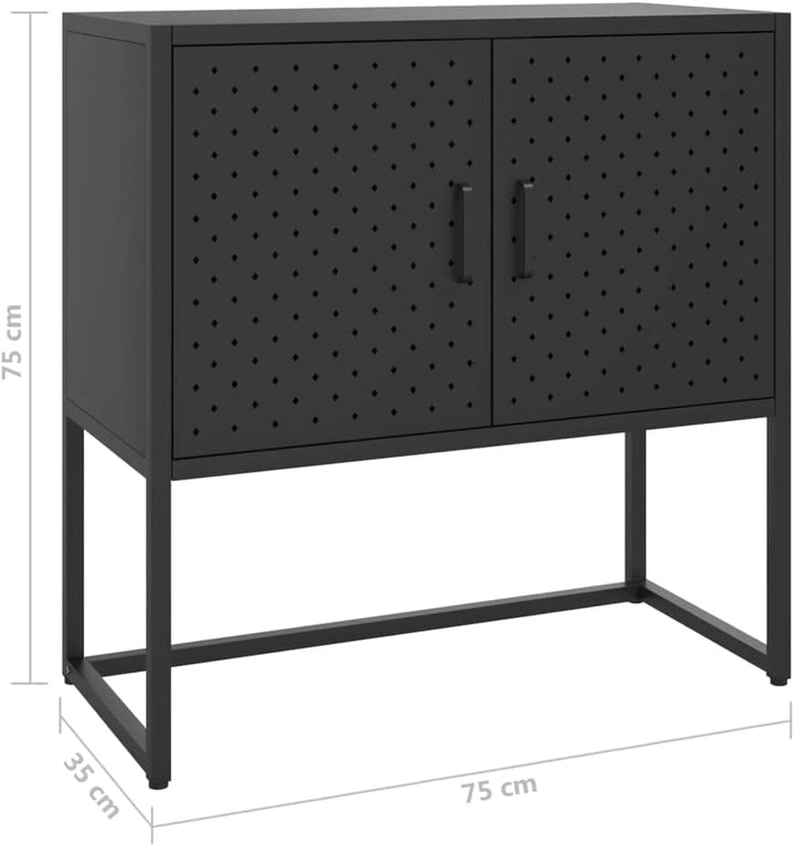 vidaXL Sideboard 2 Türen Kommode Anrichte Beistellschrank Schrank Mehrzweckschrank Standschrank Stah