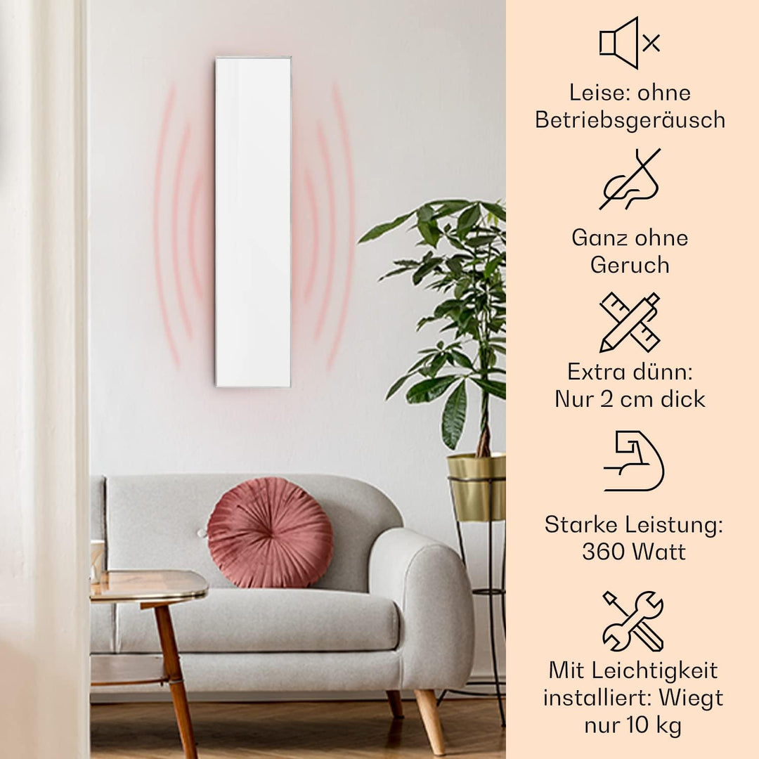Klarstein Air Infrarotheizung, Infrarot Heizung mit Fernbedienung, Erkennung Offener Fenster, Infrar