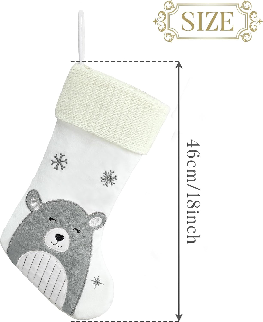 VALERY MADELYN Weihnachtsstrumpf 46cm für Weihnachtsdeko,2er Kinder Nikolausstiefel zum Befüllen,Gro