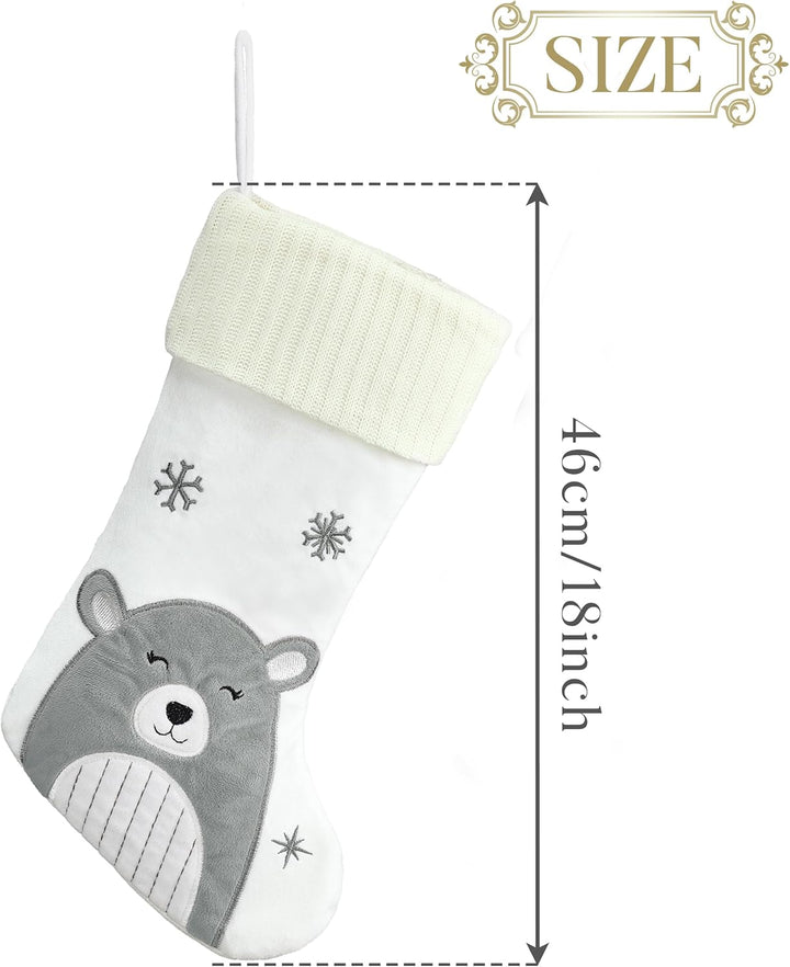 VALERY MADELYN Weihnachtsstrumpf 46cm für Weihnachtsdeko,2er Kinder Nikolausstiefel zum Befüllen,Gro