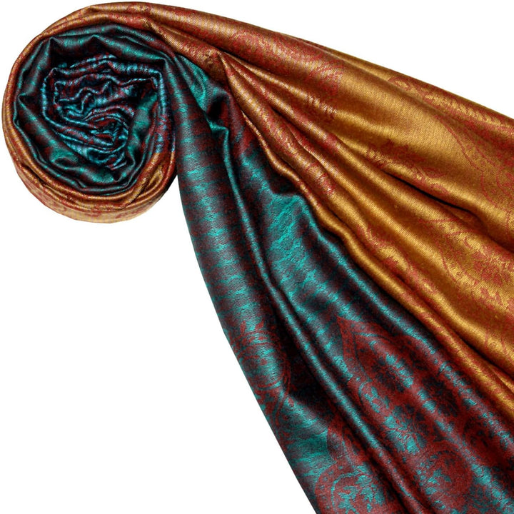 Lorenzo Cana Marken Herren Schal Schaltuch opulentes Muster in harmonischen Farben mit Fransen 70 cm