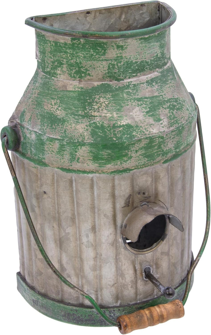 Vogelhaus Balkon und Garten Vintage Deko Milchkanne - Nistkasten für Vögel für Draussen - Wanddeko V