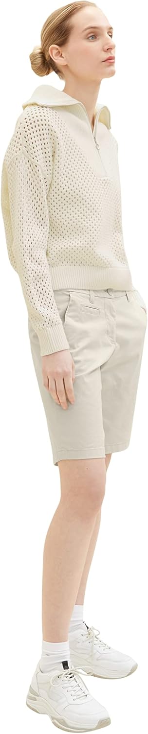 TOM TAILOR Damen Chino Bermuda Shorts 36 12365 - Dusty Beige, 36 12365 - Dusty Beige