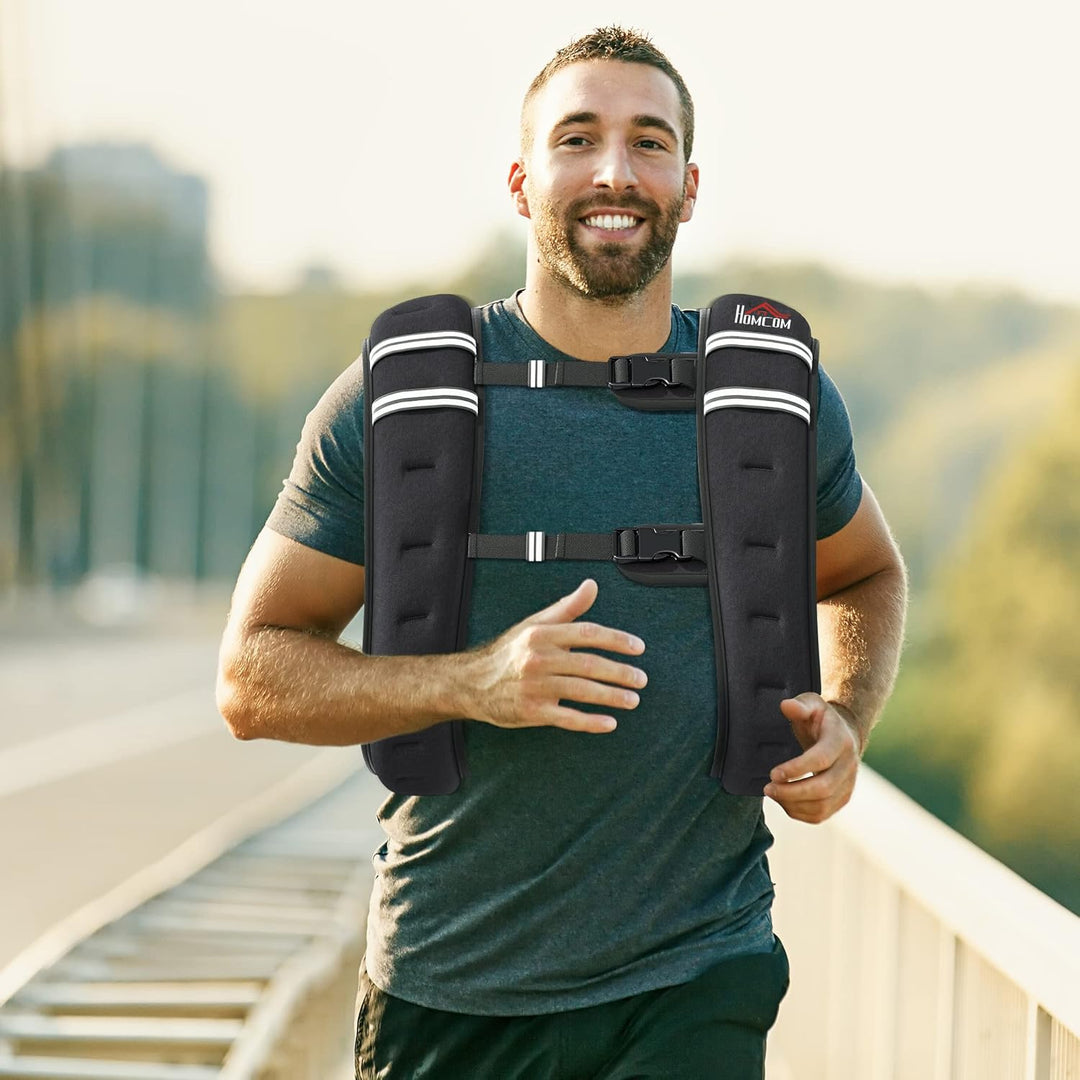 HOMCOM Gewichtsweste Weight Vest 10 kg verstellbar für Gewicht Tranning Krafttrainning Mann/Frau Oxf