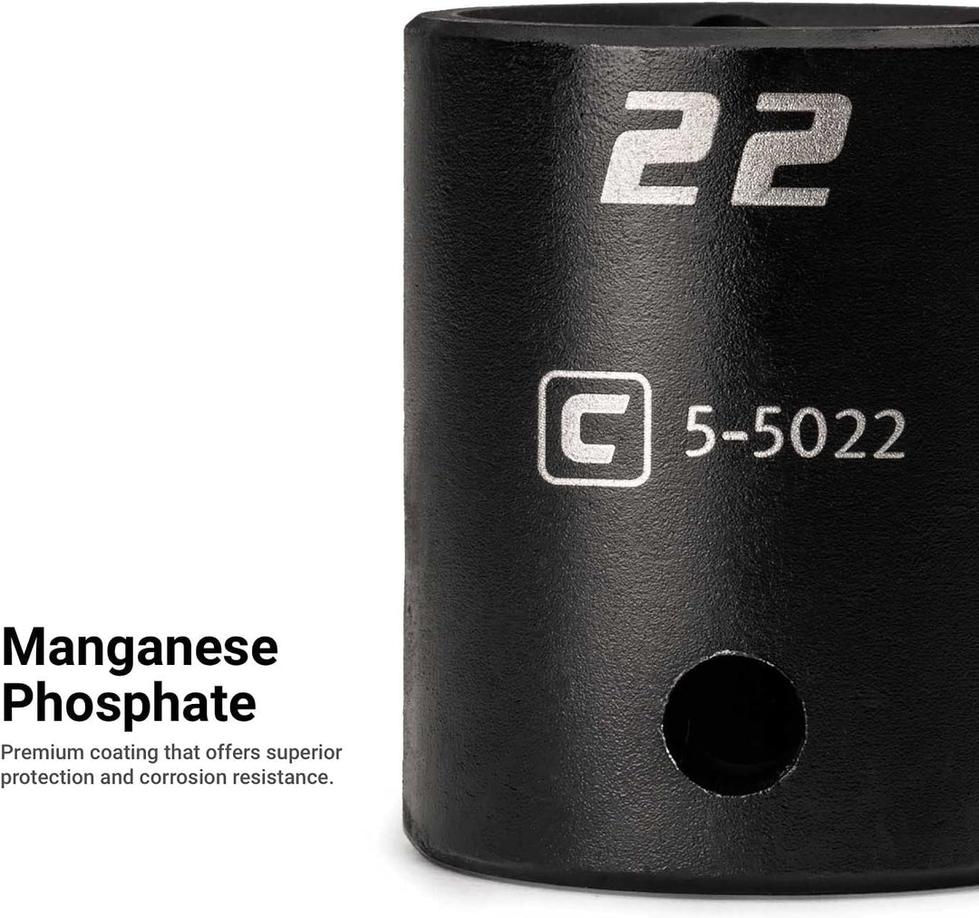 Capri Tools 3/8" Drive Master Impact Steckschlüsselsatz mit Adaptern und Verlängerungen, Premium Chr