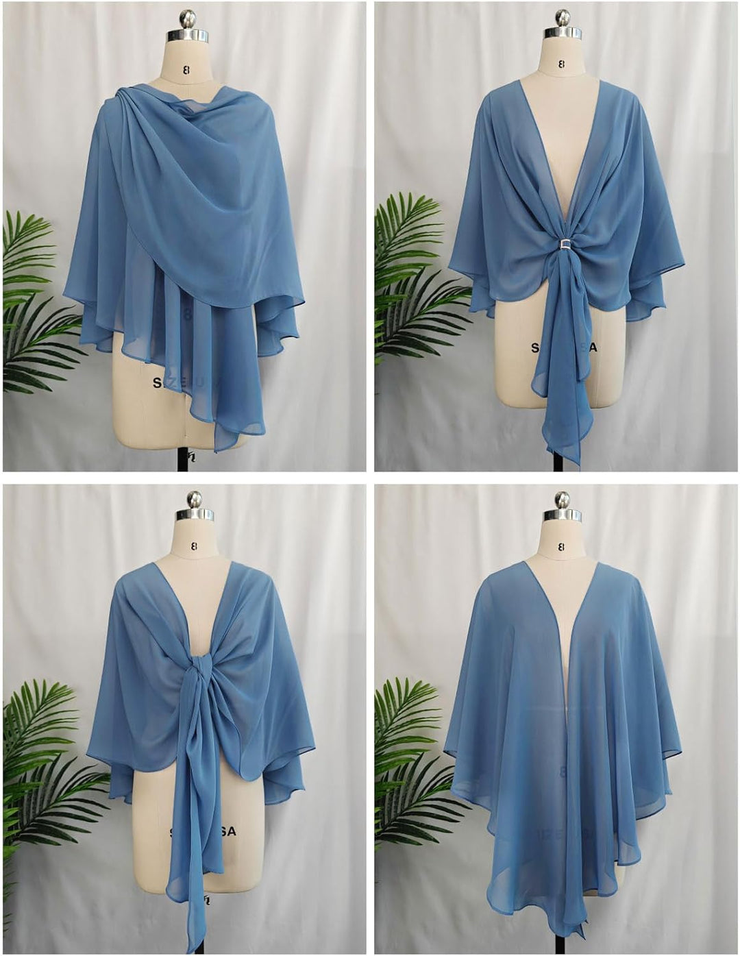 BEAUTELICATE Damen Chiffon Schal Stola Elegante Bolero Leichter Sommerjacke Braut Schal für Brautkle