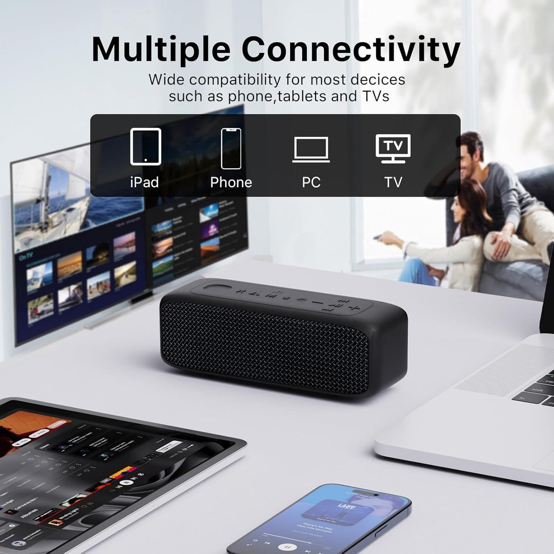 JUOVI kabelloser Tragbarer Bluetooth Lautsprecher, IP68 Wasserdicht, 24 Stunden Spielzeit, Bluetooth