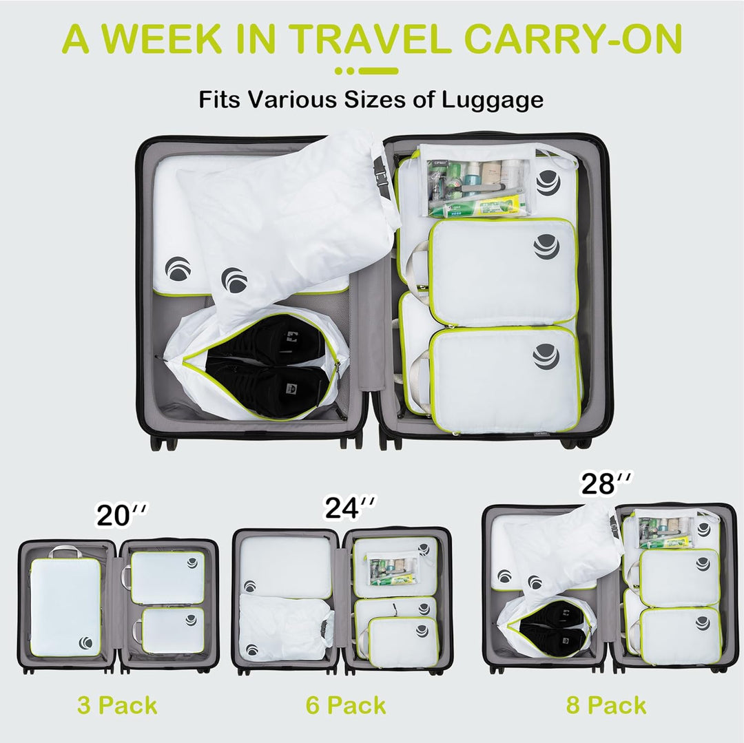 Cipway Kompression Koffer Organizer Set für Rucksack ，Ultraleichte Packtaschen Compression Packing C