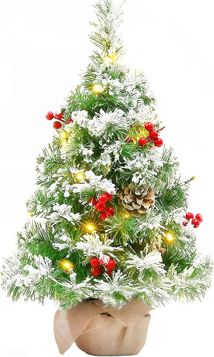 Mini Weihnachtsbäume,Weihnachtsbaum künstlich mit Weihnachtsdeko und Led Lichterkette mit Beleuchtun