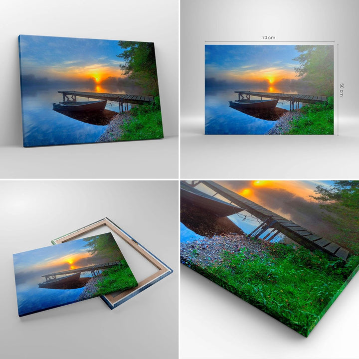Bilder auf Leinwand Landschaft Meer Sommer Sonne Leinwandbild 70x50cm Wandbilder Dekoration Wohnzimm