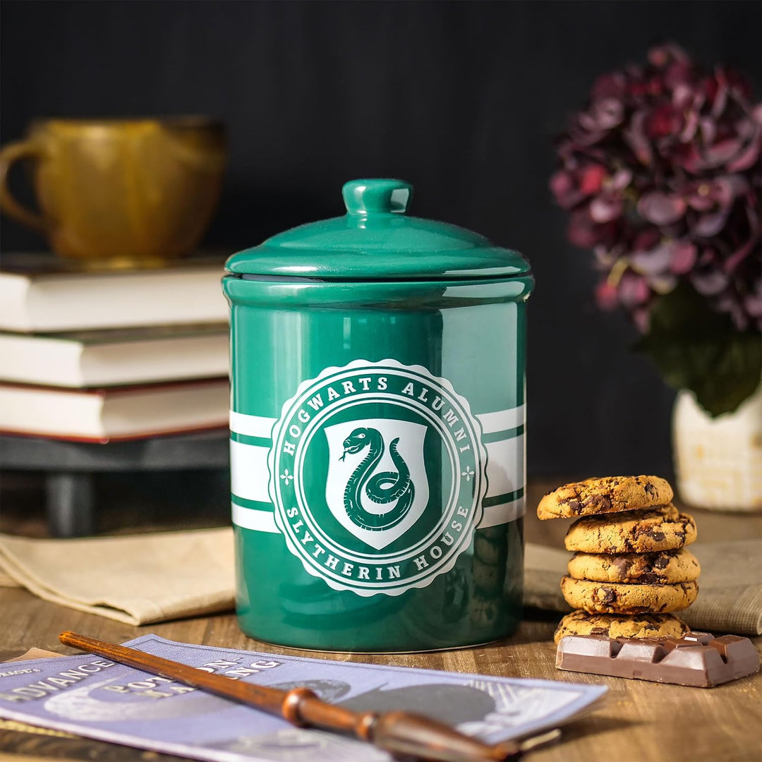 Elbenwald Harry Potter Hogwarts Alumni Keksdose Slytherin - 2,5 x 21,5 x 12,5 cm - mit Schlangen Wap