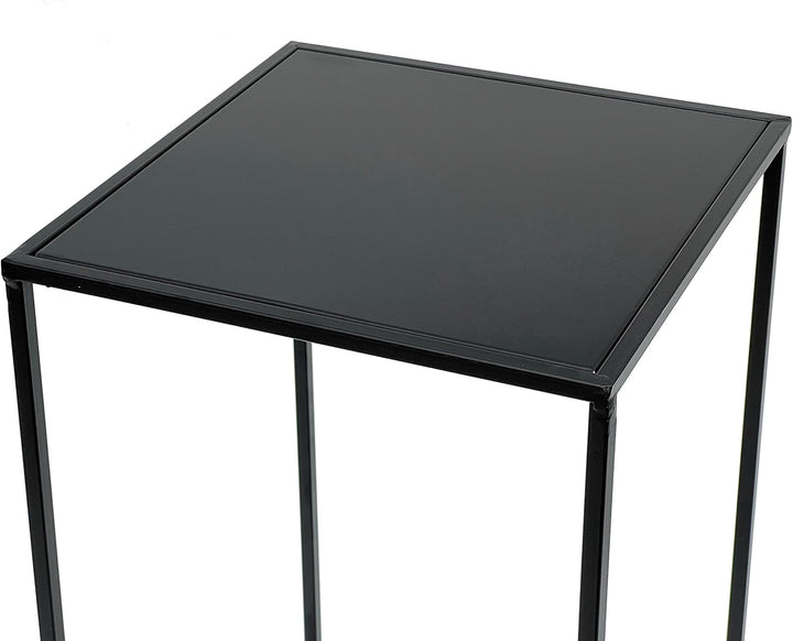 DanDiBo Blumenhocker Metall Schwarz Eckig Blumenständer Beistelltisch 96312 2er Set Blumensäule Mode