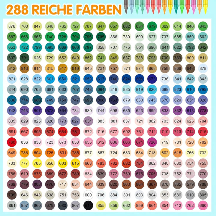 Efimeso 288 Farben Acrylstifte für Steine Wasserfest, Acrylic Paint Marker mit schwarzer Tasche,Acry