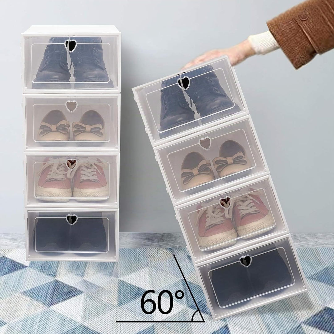 Schuhboxen, 20er Pack Schuhkartons, faltbar und stapelbar mit Sichtfenster Aufbewahrungsbox Stapelba