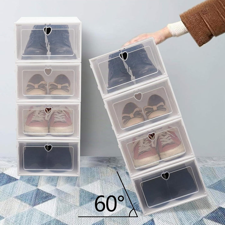 Schuhboxen, 20er Pack Schuhkartons, faltbar und stapelbar mit Sichtfenster Aufbewahrungsbox Stapelba