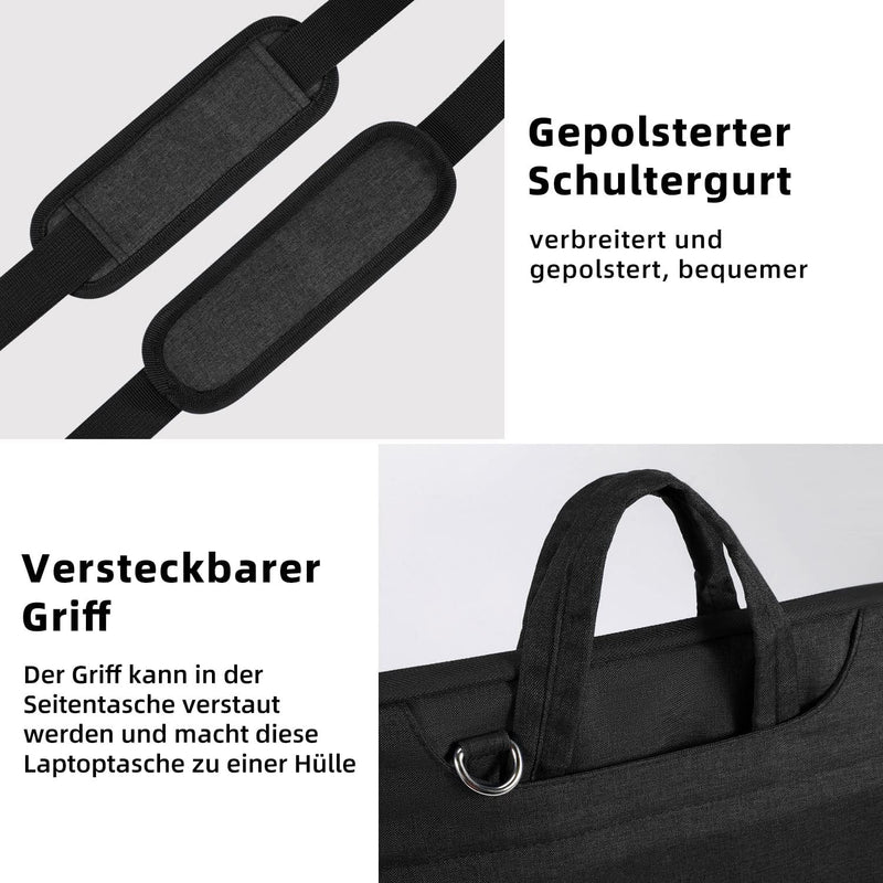 Voova Laptoptasche Tasche 15 15,6 16 Zoll Notebook Schultertasche Umhängetasche Tragetasche Notebook