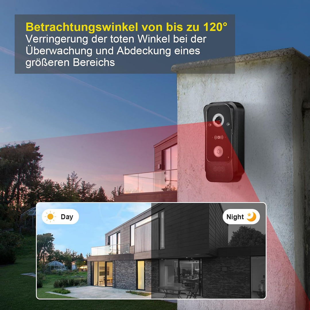 7 Zoll WiFi Verkabelte Video-Türklingelanlage mit Monitor, Unterstützung Zwei-Wege-Intercom Tuya APP