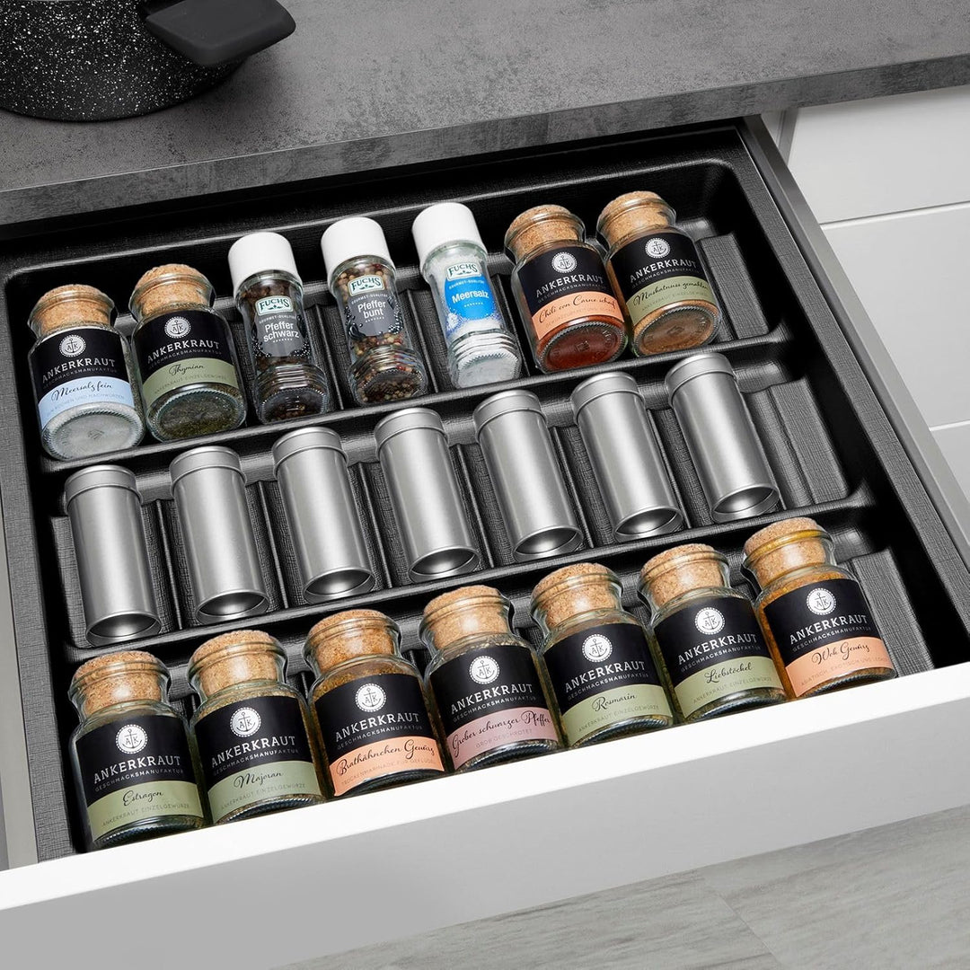 ORGA-BOX 2 Gewürzeinsatz Tiefe: 461 x Breite: 509 mm anthrazit mit Canvas Struktur für 60er Nobilia