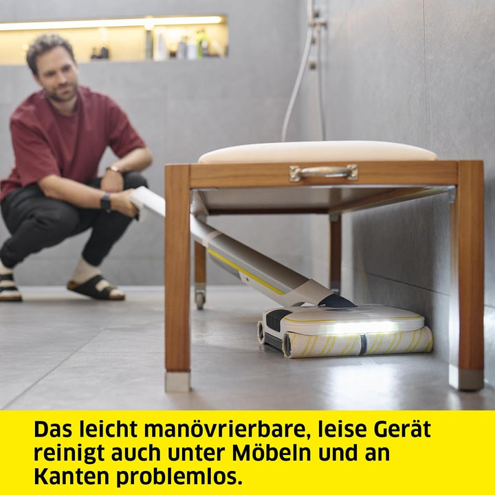Kärcher Hartbodenreiniger FC 8 Smart Signature Line, kabelloser Bodenreiniger mit 4 rotierenden Mikr